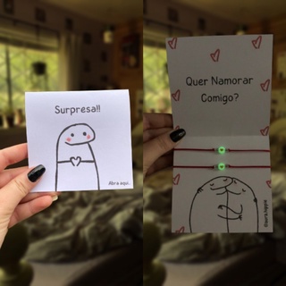 Kit Pulseiras Casal Namorados Pedido Namoro Brilha no Escuro Presente Criativo Pulseira Meme