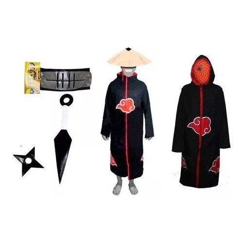 Cosplay Manto Akatsuki Tobi Pain Kunai Naruto Shuriken A62