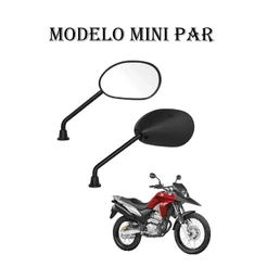 Par Mini Espelho Retrovisor Biz 100/110/125 Bros 160/150/Pop 100/Pop 110/Xre 190/Xre 300-Modelo Original