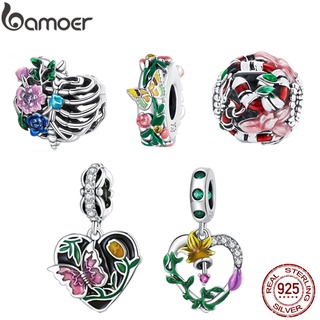 Bamoer Beads Flor Do Vintage Série 925 Acessórios De Moda De Prata Adequado Para Pulseiras Diy & Colares