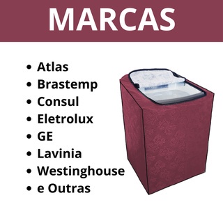 Capa Máquina de Lavar Roupas Brastemp, Consul, Eletrolux 13kg 14kg 15kg Com ZIPER Impermeável