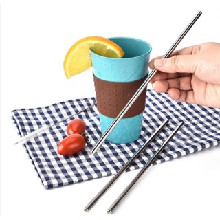 3 Pcs De AçO InoxidáVel Com Limpador Inclinado E Reto Extra Longo Serve 20 Oz Canudo De AçO