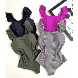 Body feminino babado no ombro moda