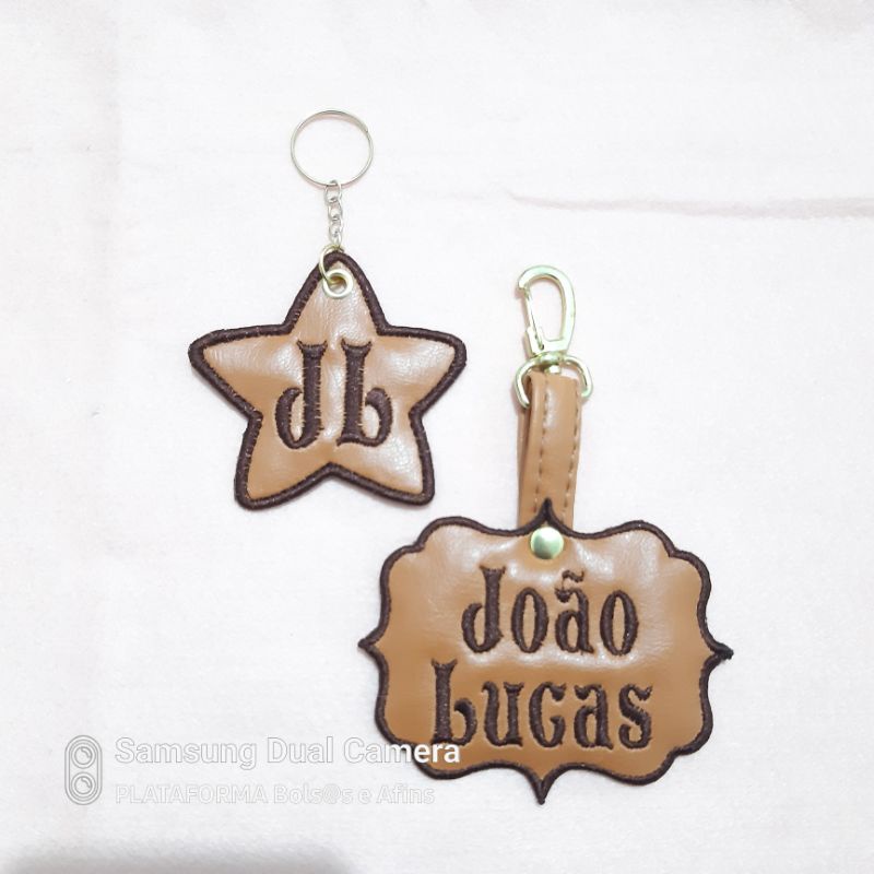 Chaveiro Com Nome Composto Bordado E Chaveiro Inicial Gratis