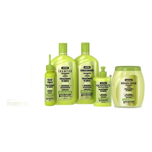 Kit Gota Dourada  Antiqueda Reconstrutor 5 Produtos