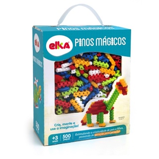 Brinquedo Blocos de Montar Pinos Mágicos 500 Peças 939 - Elka em Oferta na Shopee
