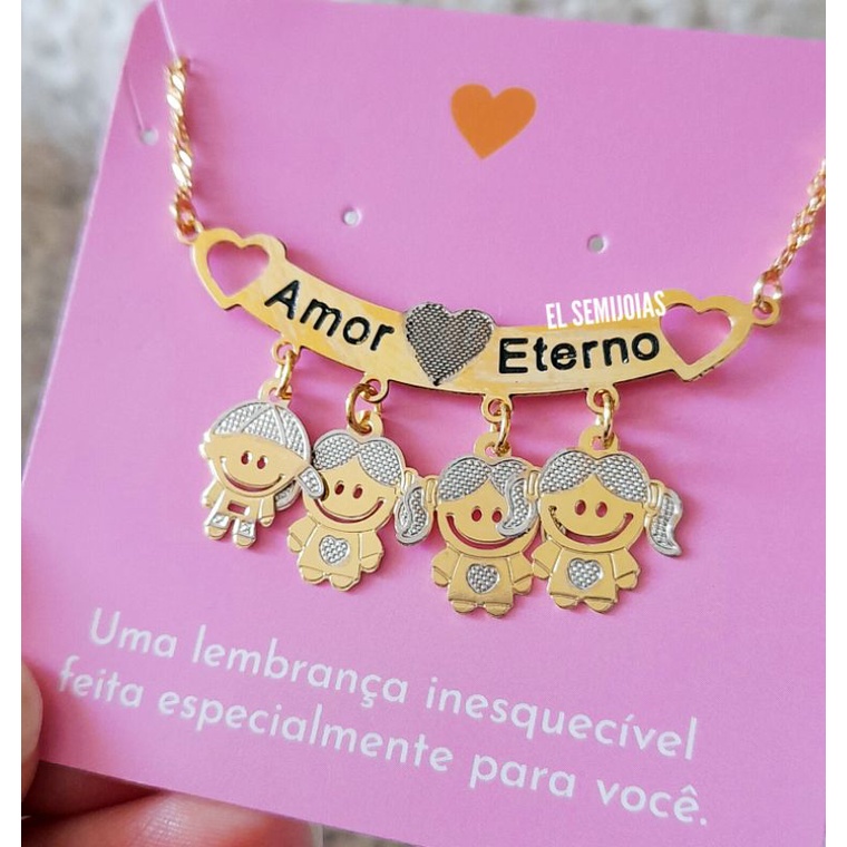 Colar Canga Filhos Amor Eterno Para Mães Lindas