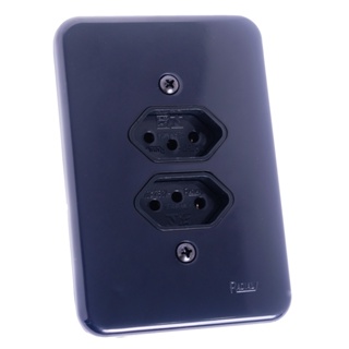 Tomada Dupla 3 Pólos 20a Linha Pollar Black Radial em Oferta na Shopee