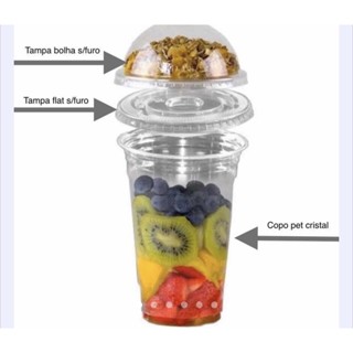 10 copo bolha 473 ml tampa bolha + tampa reta DARNEL 16 Oz ( Chocobraz ) em Oferta na Shopee