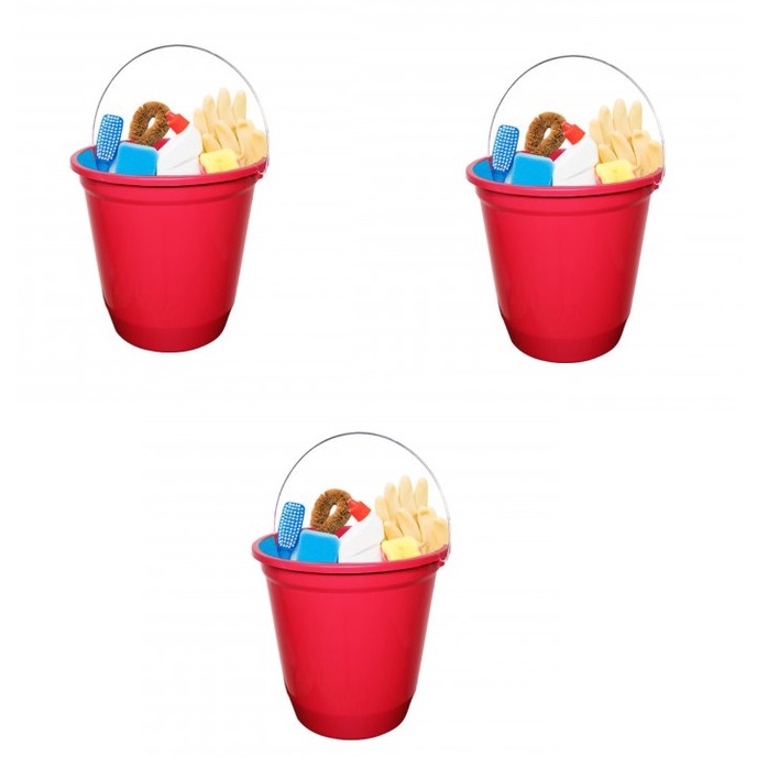 Kit 03 Baldes Plástico 13 Litros em Oferta na Shopee