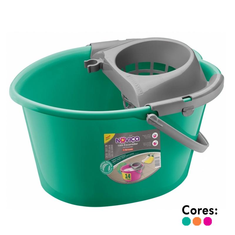 Balde Noviça com escorredor 14 litros 1384 Bettanin em Oferta na Shopee