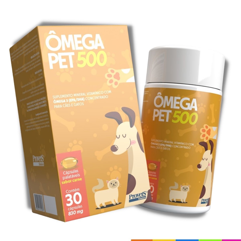 Omega Pet Suplemento Ômega 3 Tratamento Alergia De Pele Dermatite Queda de Pelo Cão Gato Renal Melhora Rins Visão Articulação Cadela Prenha Cachorro Idoso Filhote