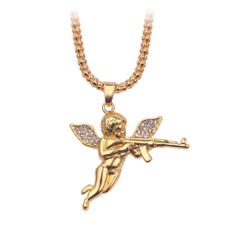 Colar Com Pingente De Asas Gravands Amor Deus / Anjos / Hip hop / Masculino