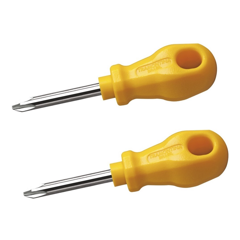 Kit 2 Chaves Philips Toco Tramontina Ponta Cruzada 3x16 Amarela - 41507001