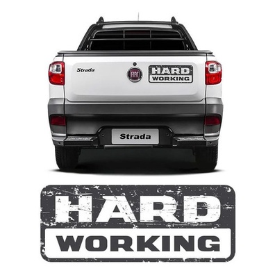 Emblema Adesivo Fiat Strada Hard Working 2018 2019 2020