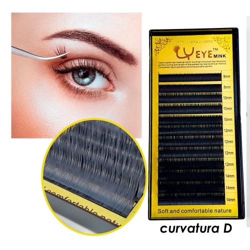 Cilios Mix Fio A Fio Natural Mink Yeye Curva D 7, 15 ou 20