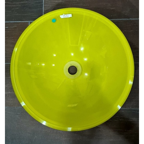 Cuba De Apoio Redonda Vidro Amarela 35cm