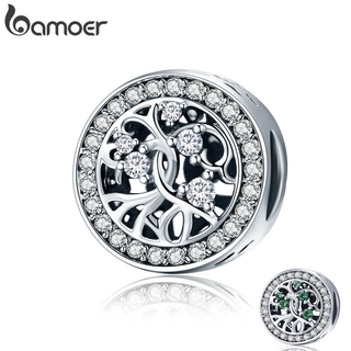 Bamoer 925 Sterling Silver 2 Cores Árvore Da Vida Charme Beads fit Mulheres Pulseira DIY Jóias Presente SCC616