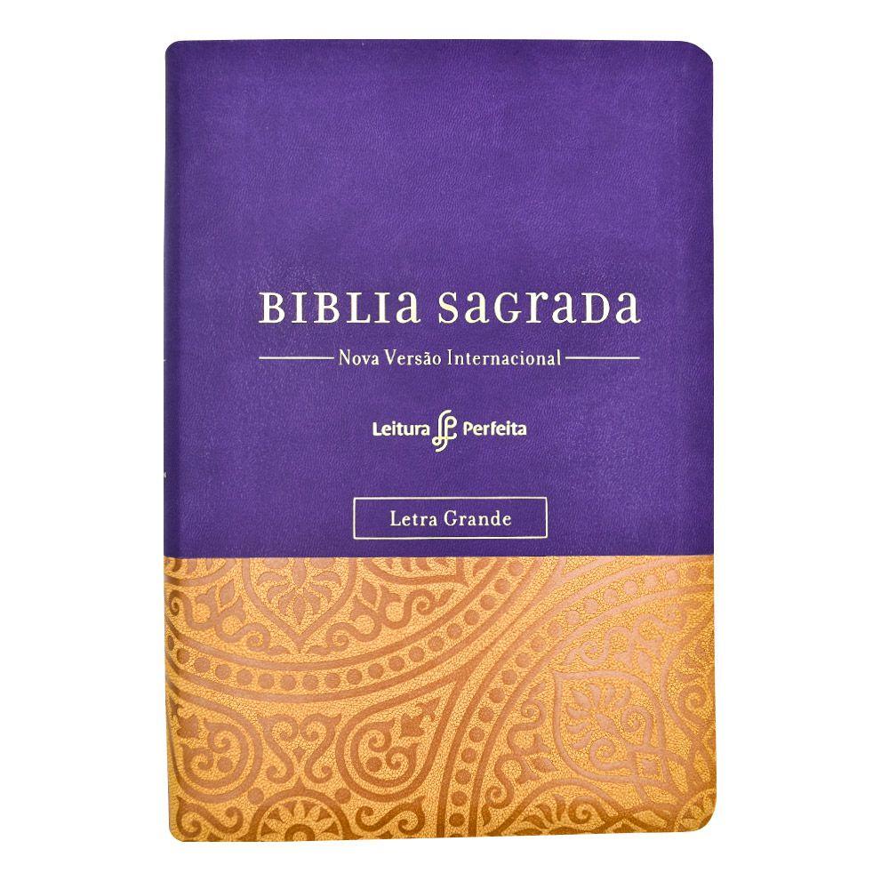 Bíblia NVI | Letra Grande |  Leitura Perfeita |  Espaço para Anotações | Couro Soft | Roxo e Amarelo em Oferta na Shopee