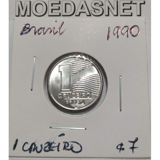 Moeda 1 Cruzeiro 1990 - Inox- Bandeira
