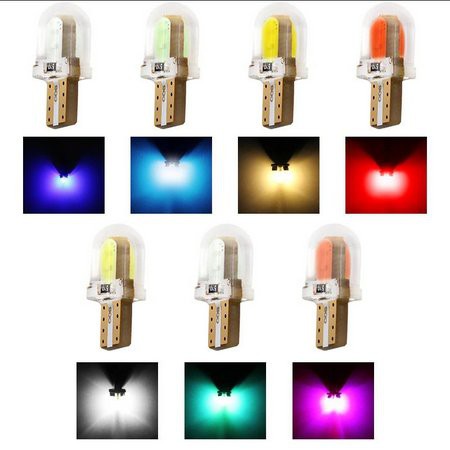 Par Lâmpada Led Silicone Pingo COB T10 6 Chips Farolete Lanterna Placa Teto Mala