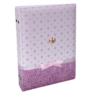 Álbum de fotos 15x21 LUXO BOLINHA Rosa Princesa Coroa Bebê Infantil Newborn