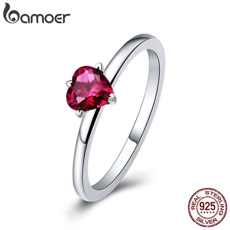 Anel Bamoer 925 Sterling Silver Pattern Para Noivado Jóias Femininas De