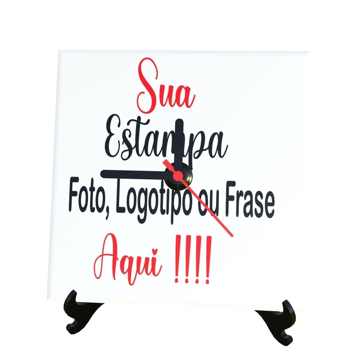 Relógio de Azulejo Personalizado 20X20 com sua Foto, Logotipo ou Frase