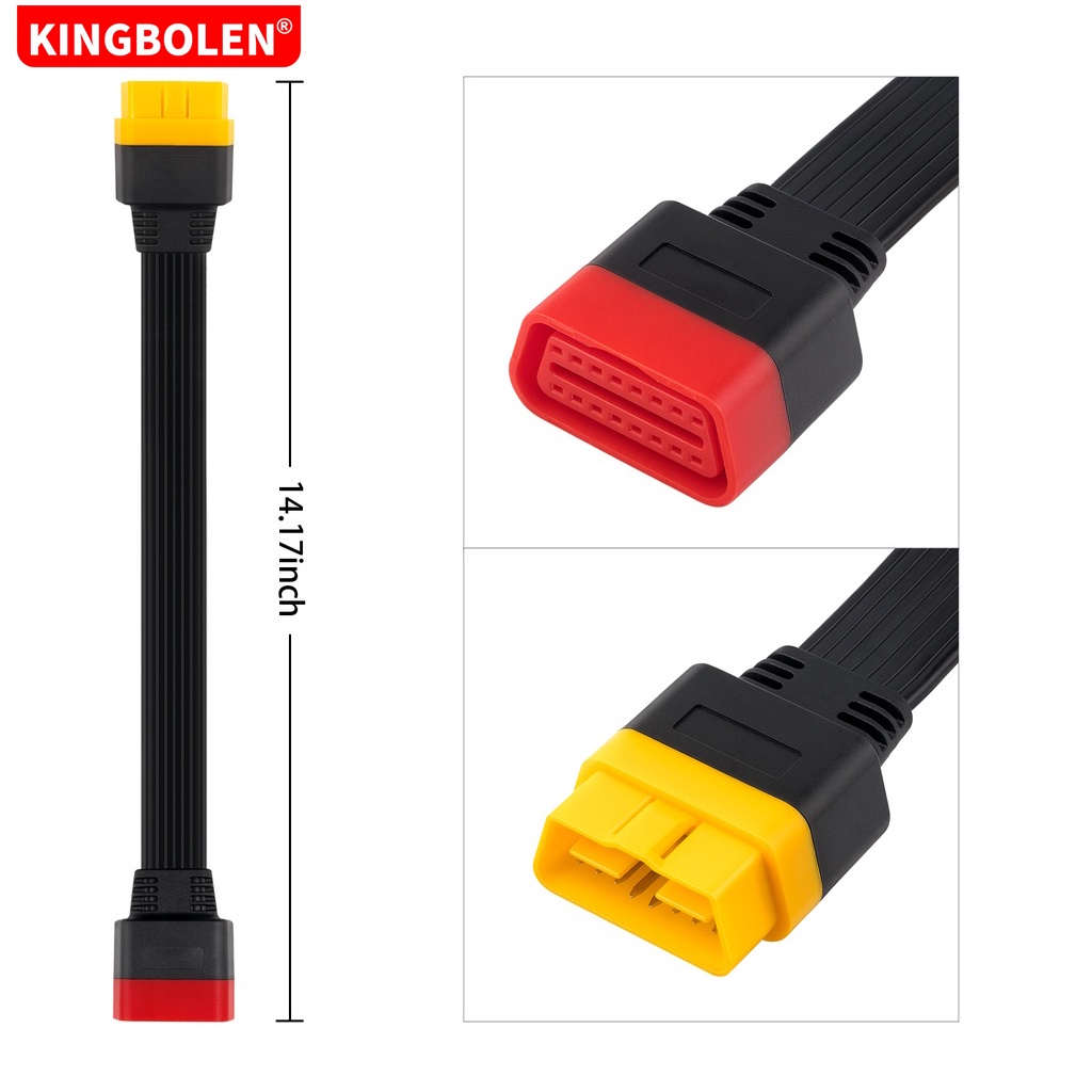 【Entrega no mesmo dia】Cabo de extensão OBDII 16 pinos macho para fêmea Conector OBD2 16 pinos ferramenta de diagnóstico ELM327 adaptador estendido OBD2 0,36 m