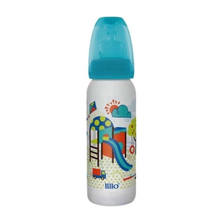 Mamadeira Azul Divertida Bico Silicone 240ml Tam.2 - Lillo