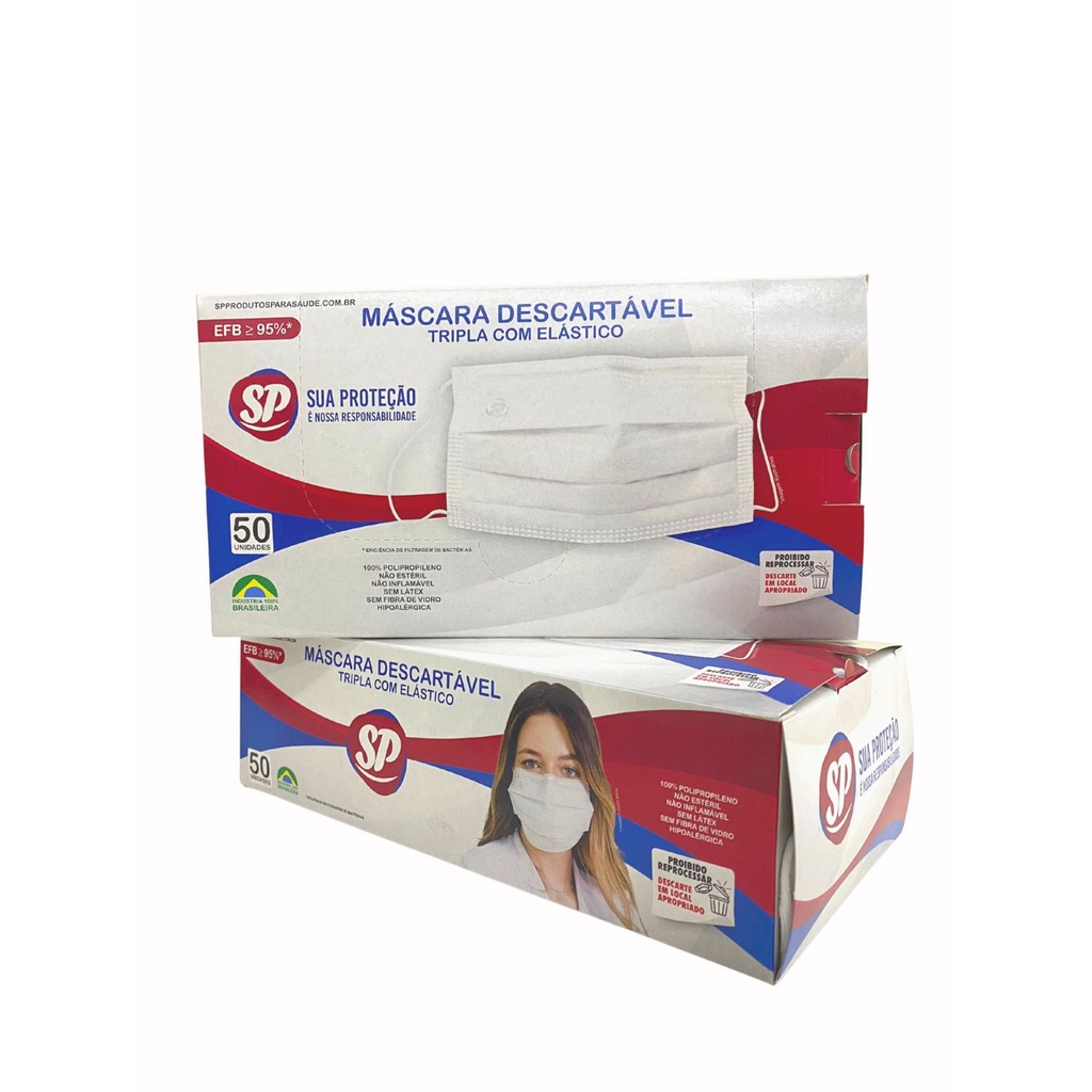 Máscara Descartável Sp Odonto Caixa com 50 Unidades Tripla Poteção Com clipe Nasal de Proteção. em Oferta na Shopee