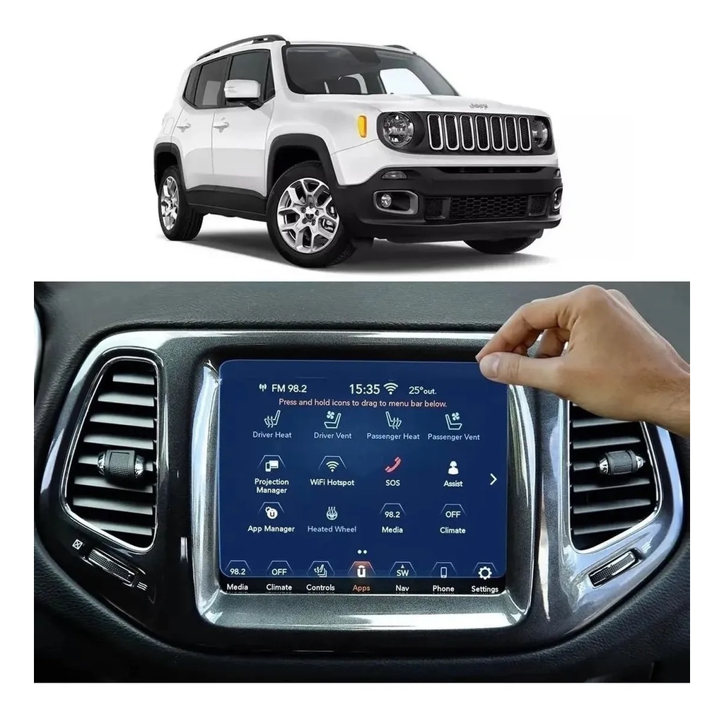Película Anti Risco P/ Multimídia Jeep Renegade 2015 A 2021