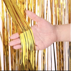 KIT 1~5 Cortina Metalizado para Festa 1mx2m painel decoração fita metaliza dourada 30%OFF