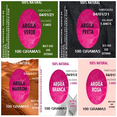 Argila 100% Natural / Monte seu Kit / 100 Gramas cada/ 13 cores a sua escolha