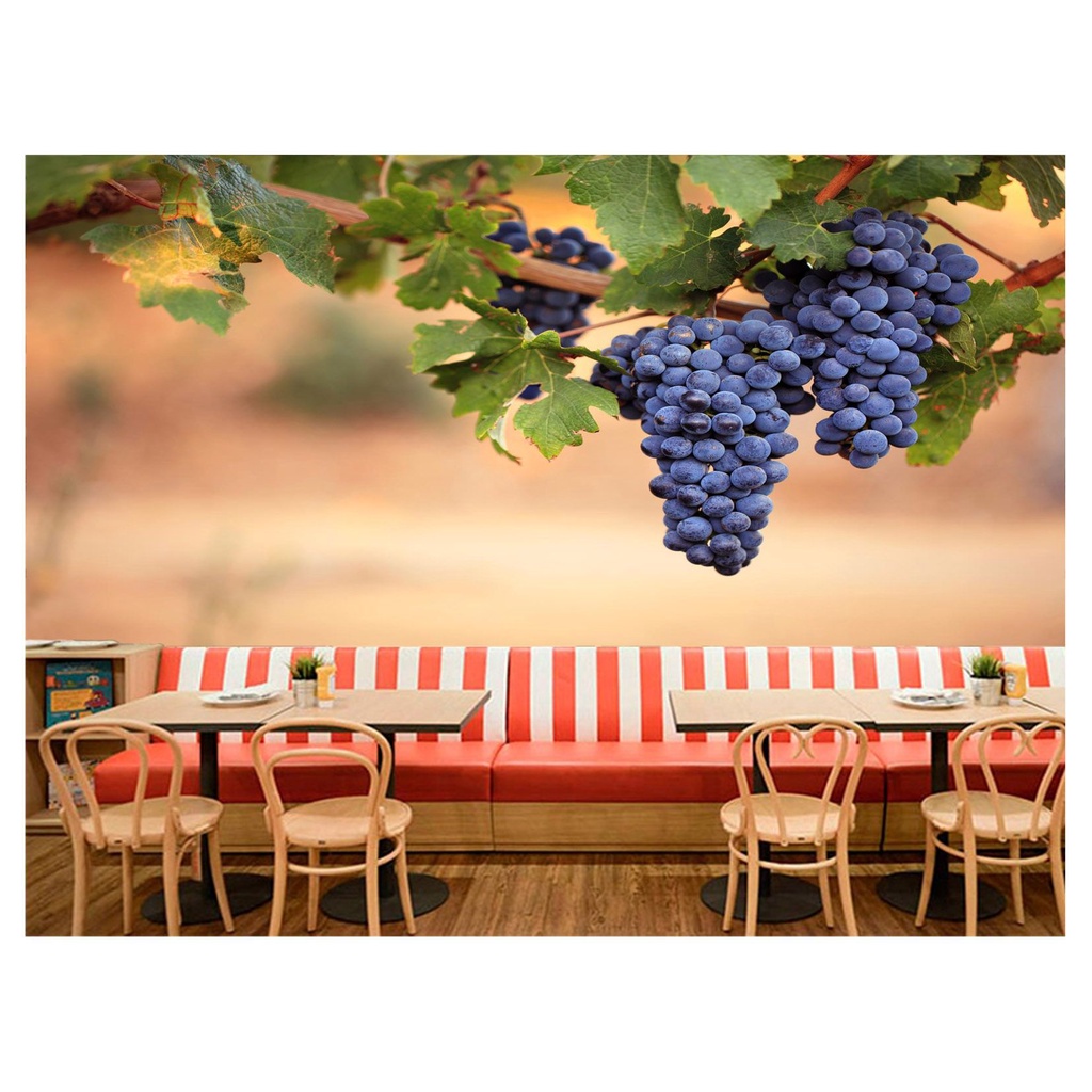 papel de parede Alimento Fruta cacho de Uva 3D 6m² AL157