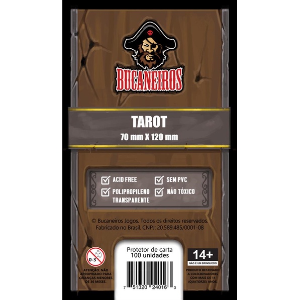 Sleeve Bucaneiros Tarot 70 x 120 mm - 100 unidades em Oferta na Shopee