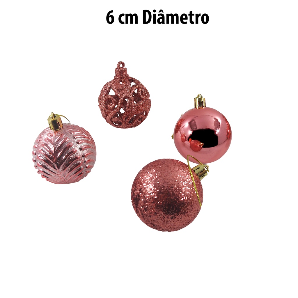 Conjunto De Bola Natal 9 Pçs Glitter/ Foscas/ Lisas/ Palmeira