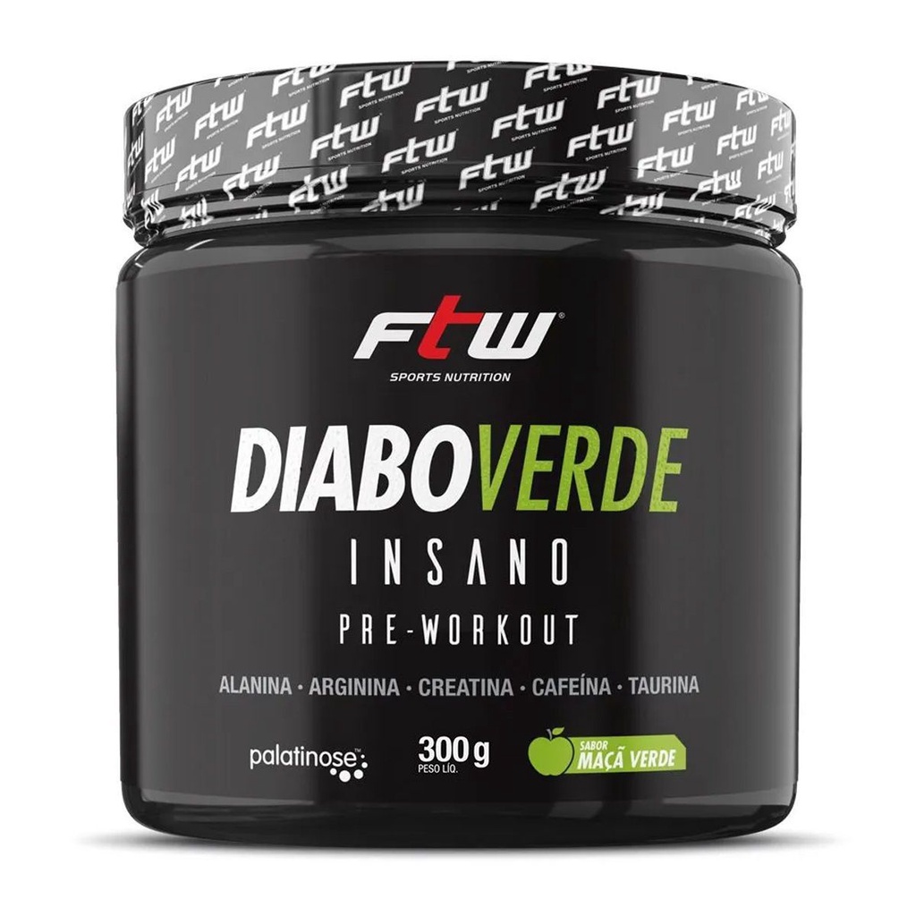 DIABO VERDE PRE-WORKOUT 300G SABOR MACA VERDE FTW