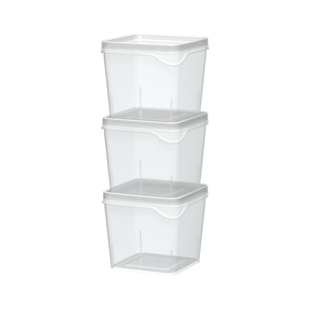 Conjunto/Kit Com 3 Potes Quadrados P NITRON em Oferta na Shopee