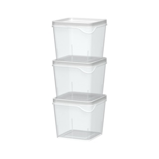 Conjunto/kit Com 3 Potes Quadrados PP 250ml em Oferta na Shopee