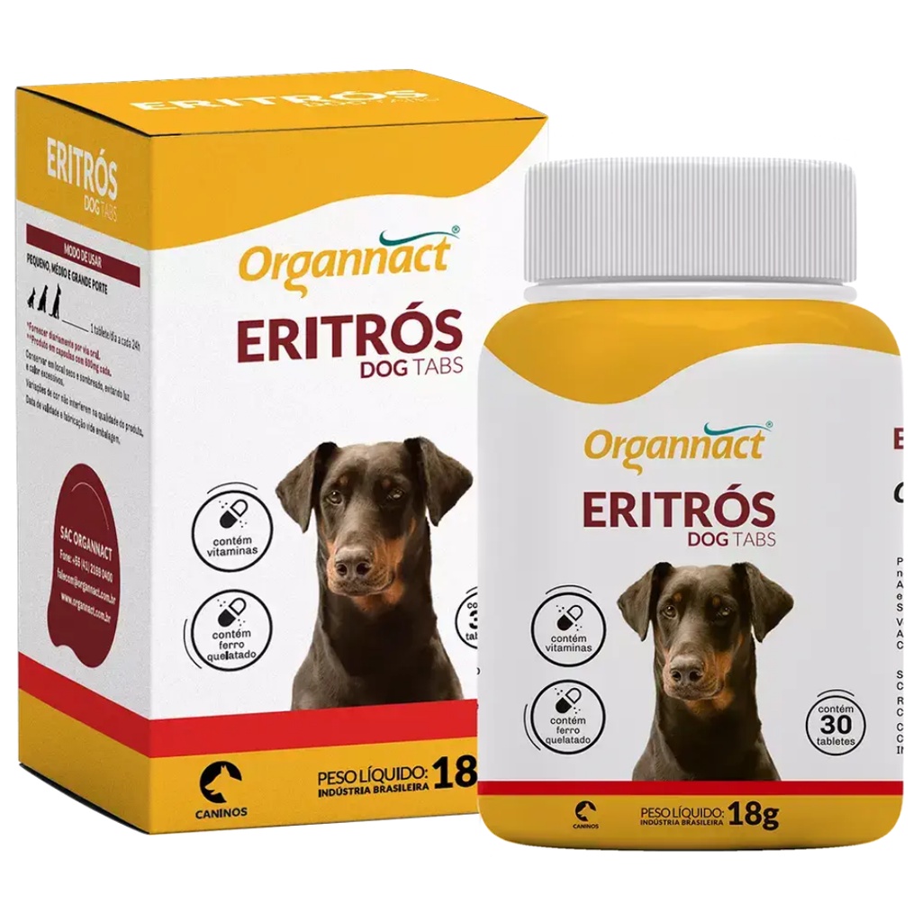 Suplemento Eritros Dog Tabs Organnact 30 tabletes