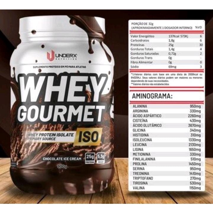 Whey Protein Gourmet Isolado UnderX 900g CHOCOLATE ICE CREAM (whay wey ...