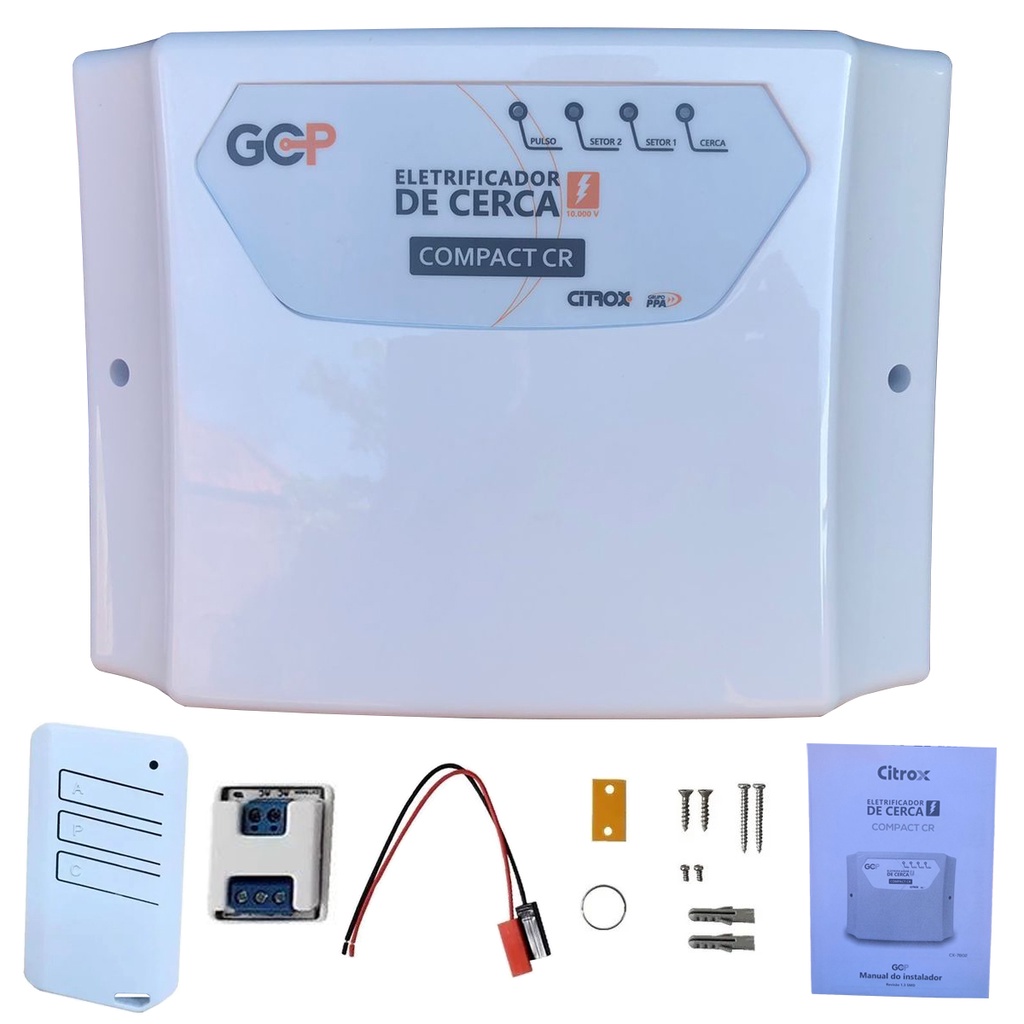 Central Eletrificador Cerca Elétrica Shock Alarme Gcp Citrox PPA 10000v Compact Cr 