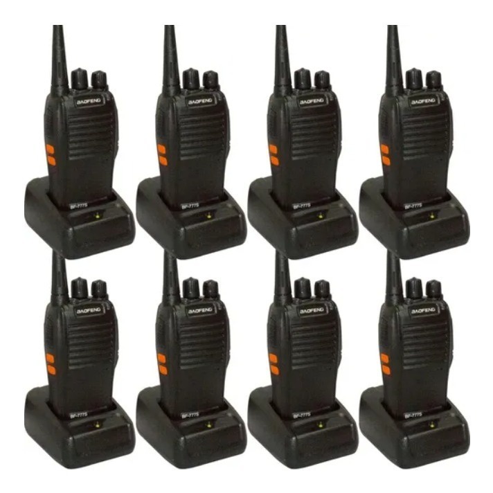 Kit 8 Radio Comunicador Walktalk 16 canais 12km Baofeng BF-777S Com Fone