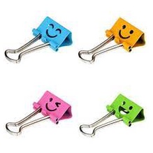 kit  PRENDEDOR DE PAPEL BINDER CLIPS METAL SMILES 4 unidades colorido 19mm Jocar office em Oferta na Shopee