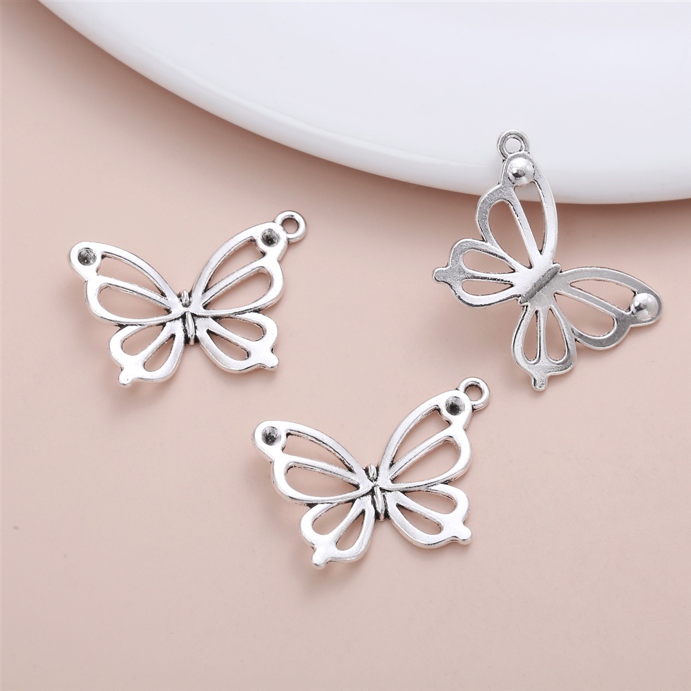 20 Pçs/set Delicado Adorável Borboleta Acessórios Charme Para Mulheres Personalizado DIY Fazer Jóias Colar De Pingente