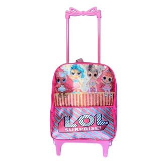 Mochila de Rodinhas Infantil Rosa Olhudinhas Para Menina. Promoção Volta as Aulas 2023 - Envio Imediato
