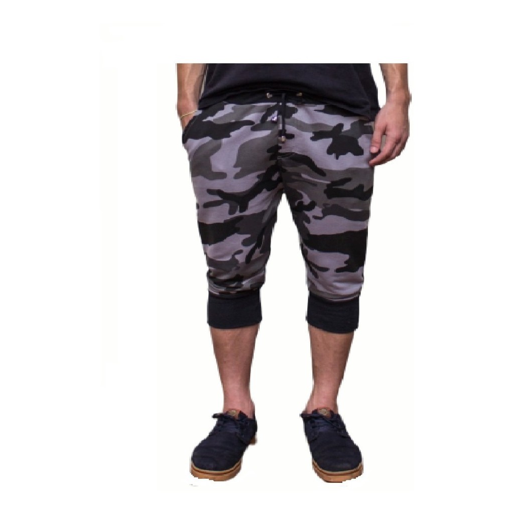 Bermuda Jogging Jogger Moletom Masculina - Camuflado