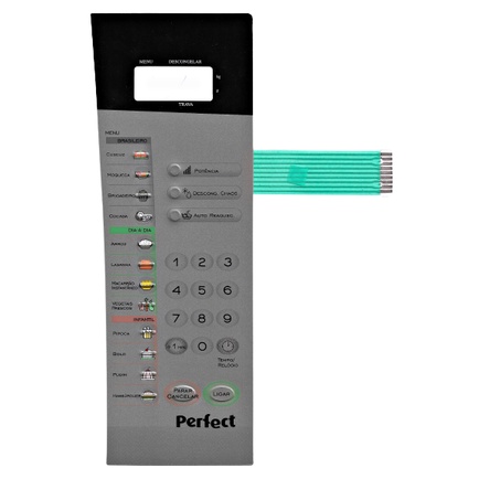 MEMBRANA TECLADO PARA MICROONDAS PANASONIC NNST 558 PERFECT CINZA