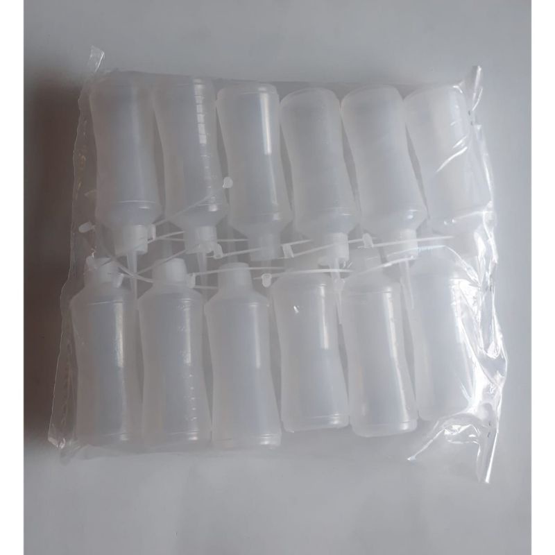 12 unidades Frasco Almotolia Plástica 120ml C/bico Aplicador para cola, óleo, álcool, tinta, etc...